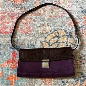 Relic Purple Suede and Brown Shoulder Bag